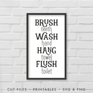 Brush Teeth, Wash Hand, Hang Towel, Flush Toilet SVG - Origin SVG Art