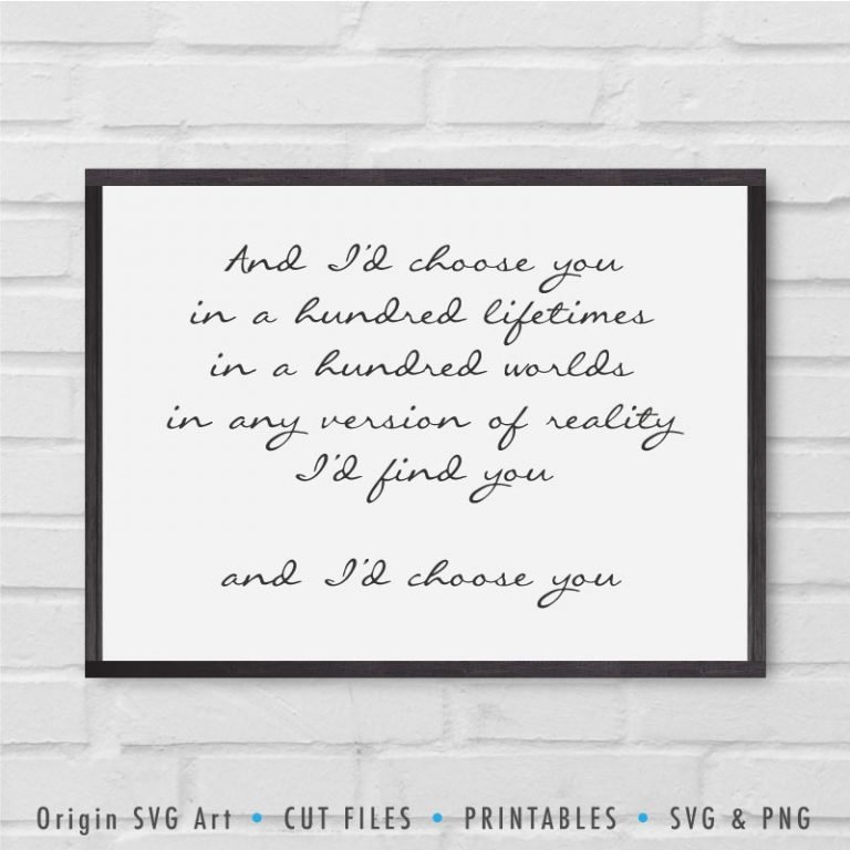 And I'd Choose You In A Hundred Lifetimes SVG - Origin SVG Art