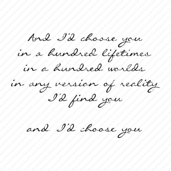 And I'd Choose You In A Hundred Lifetimes SVG