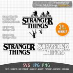 Stranger Things Title Logo 3 in 1 - Stencil cut files T-shirt design ...