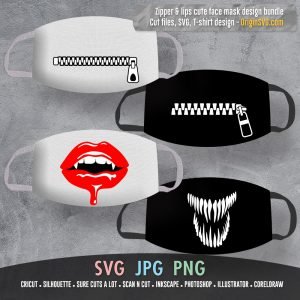 Zipper SVG for Face Mask Design Venom Teeth Dripping Vampire Lips ...