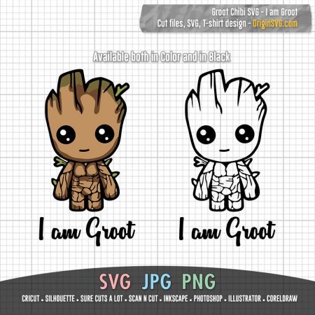 Baby Groot Chibi I am Groot Guardian of the Galaxy SVG Printable ...