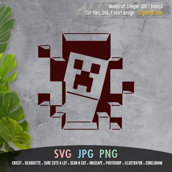 minecraft creeper stencil SVG