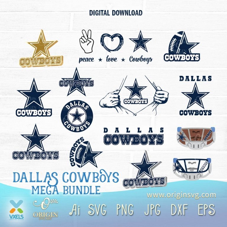 Dalas Cowboy Mega Bundle SVG NFL Lovers Mask Logo and Vector Graphics ...