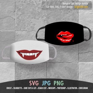 Vampire Lips Bundle Moaning Smiling Dripping Lips SVG for Face Mask ...