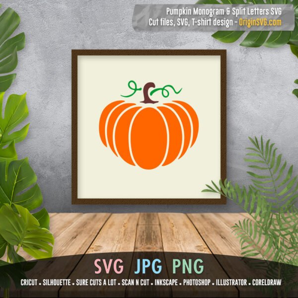 pumpkin SVG split letter monogram