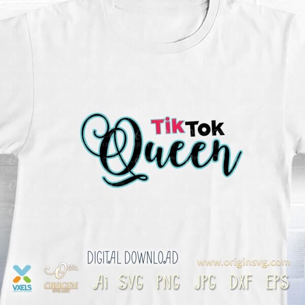 Download Tiktok Queen Bundle SVG Tik Tok Musical Logotype Cut File for Cricut