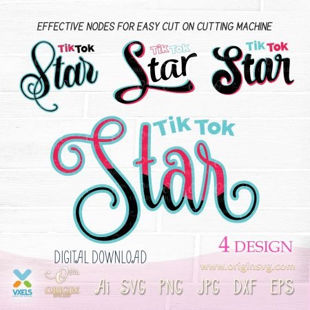 Tiktok Star Bundle SVG Tik Tok Musical Logotype Theme