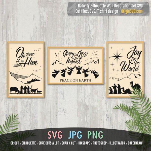 Nativity silhouette wall decoration