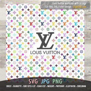 L and V Pattern Multicolor with L and V Logo - Origin SVG Art