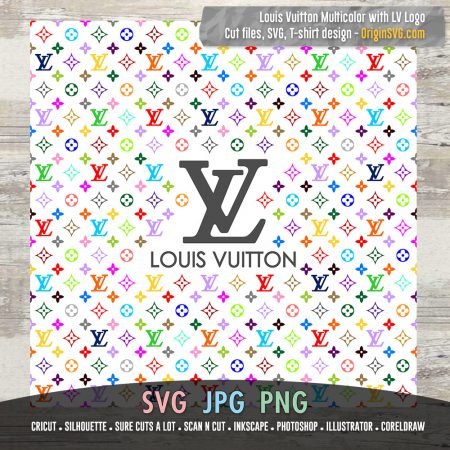 Louis Vuitton Pattern Multicolor with LV Logo - Origin SVG Art