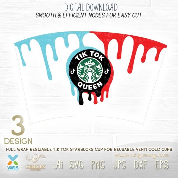 tiktok starbucks cup template