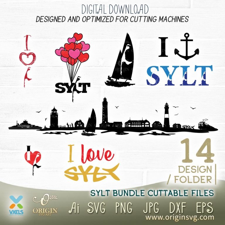 Sylt svg Westerland Skyline Landscape Sylter Vector Graphic Clip Art