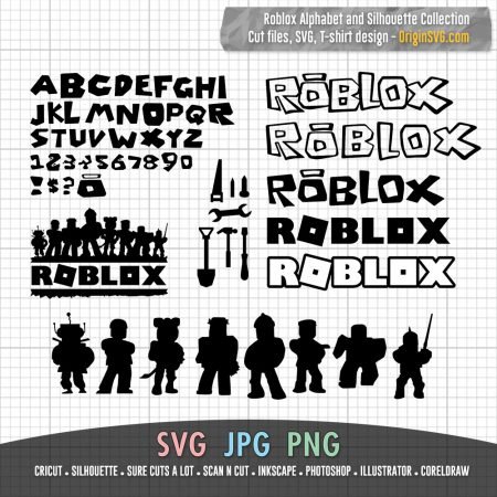 Roblox Alphabet and Silhouette Collection SVG Cut files - Origin SVG Art