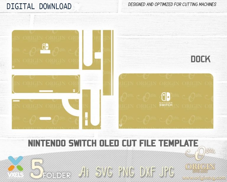 Nintendo Switch OLED Skin Vector Cricut and Cut File Template