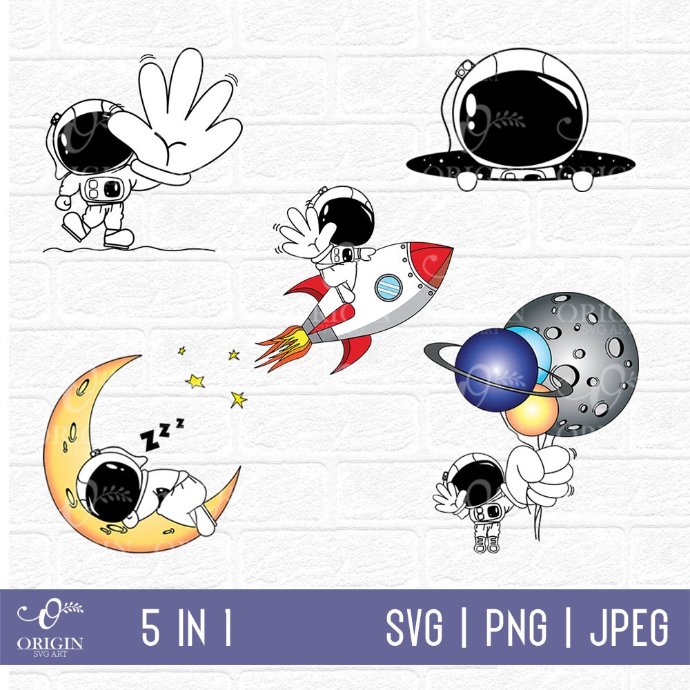 Cute Astronaut SVG, Kid Astronaut SVG, Space SVG