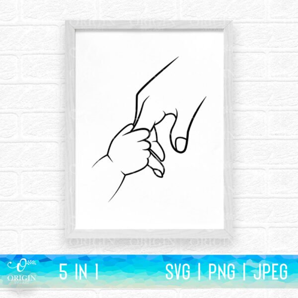 Mother's Day SVG, Mother and Baby Holding Hand