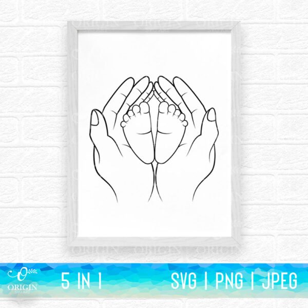 Mother's Day SVG, Mother and Baby Holding Hand