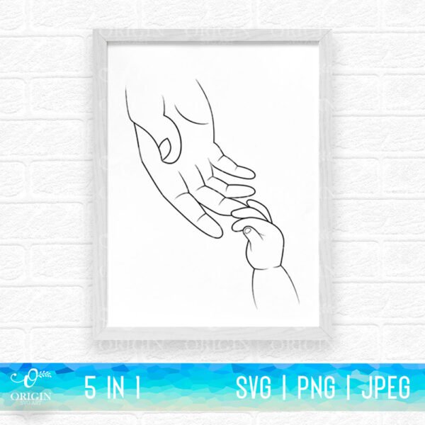 Mother's Day SVG, Mother and Baby Holding Hand