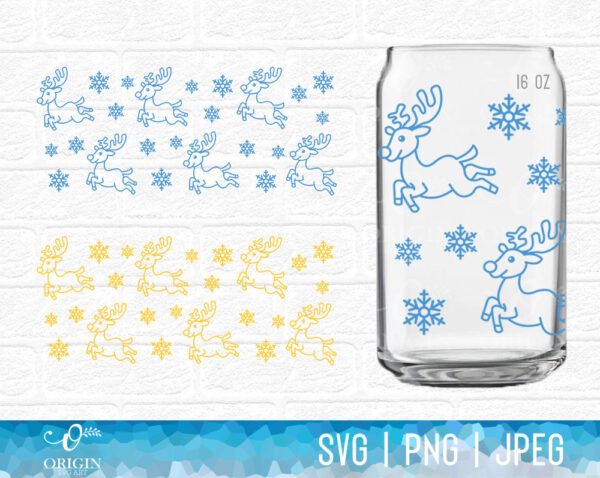 Reindeer and Snowflake SVG