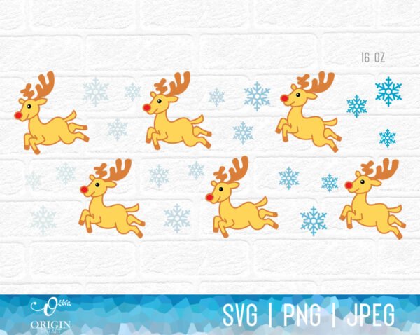 Reindeer and Snowflake SVG