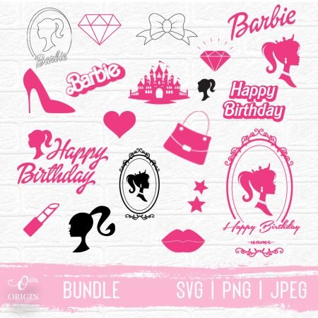 Birthday Barbi SVG, Doll Icon Bundle, Barbi Clipart – Origin SVG Art