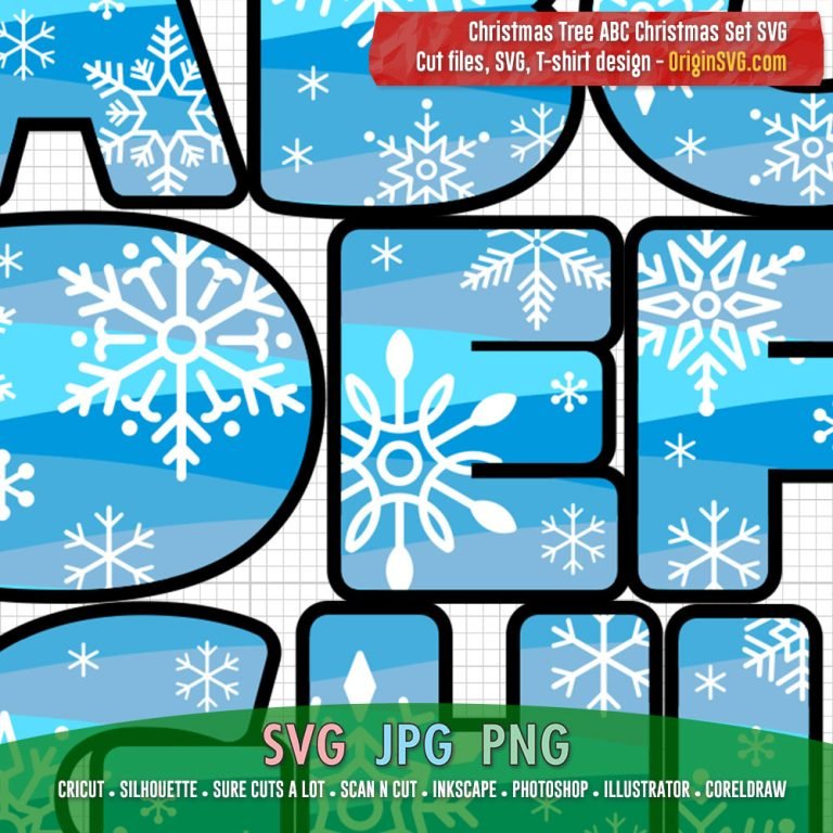 Snowflakes Christmas Font Alphabet ABC SVG – Origin SVG Art