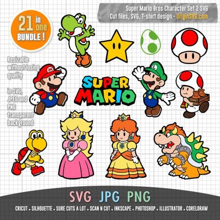 Super Mario Characters Set 2 SVG – Origin SVG Art