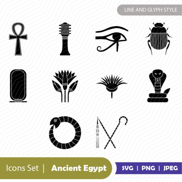 Ancient Egypt Icons Set