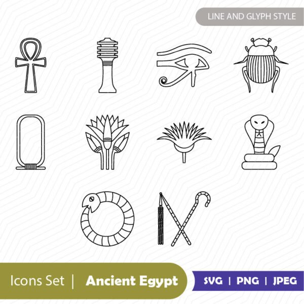 Ancient Egypt Icons Set