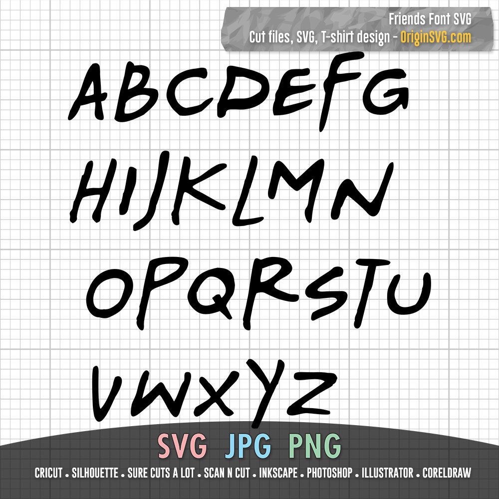 Friends Font Alphabet SVG - Origin SVG Art