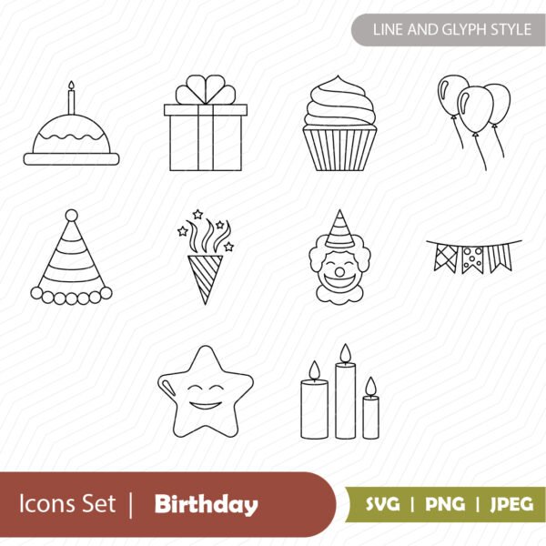 Birthday Icons Set