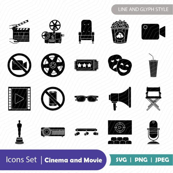 Cinema and Movie Icons Set